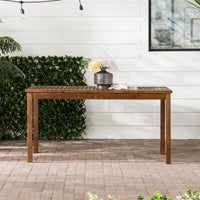 Contemporary Slat Top Acacia Wood Outdoor Dining Table Dark Brown Dark Brown Acacia Wood