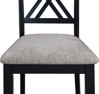7 Pc Dinette Set Light Black Gray Rectangular Table Grey Upholstered Chairs Transitional Dining Room Wooden Dining Set Furniture Wood Wood Antique White Gray Seats 6 Wood Dining Room 60 Inches Fixed Table Transitional 4 Leg Rectangular Dining Table With