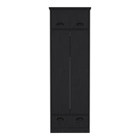 Falkland Armoire With 1 Drawer And 1 Hinged Drawer With Handles Black Black Bedroom Modern Particle Board