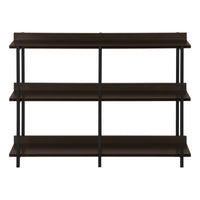 Accent Table, Console, Entryway, Narrow, Sofa, Living Room, Bedroom, Brown Laminate, Black Metal, Contemporary, Modern Espresso Particle Board