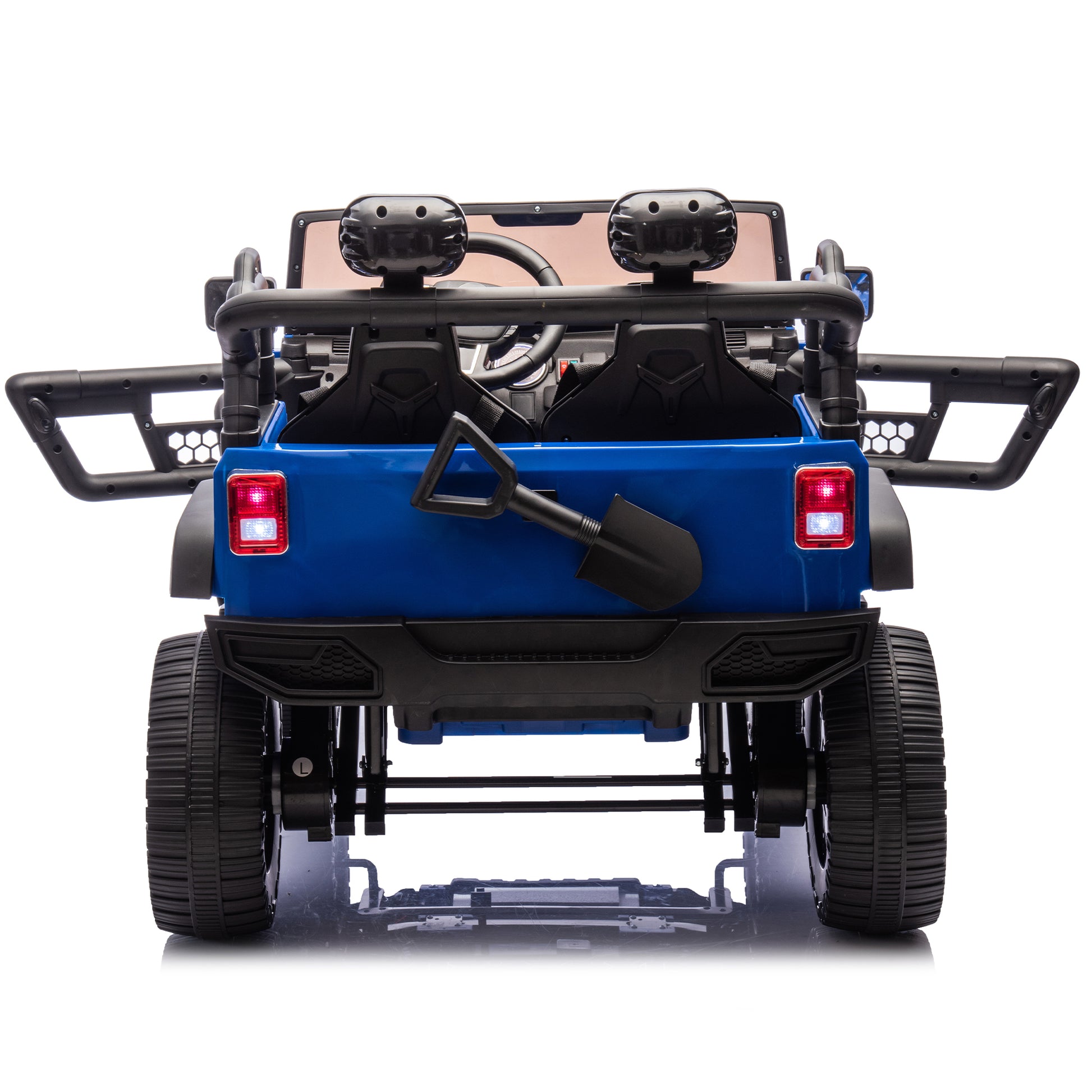 24V Two Seater Kids Ride On Truck Car W Parents Control,200W*2,Seat Width 20.28In,Four Wheel Suspension,Led Lights,Music,Mp3,Bluetooth,Two Independent Seat Belts,Suitable For Off Road For Kids Aged