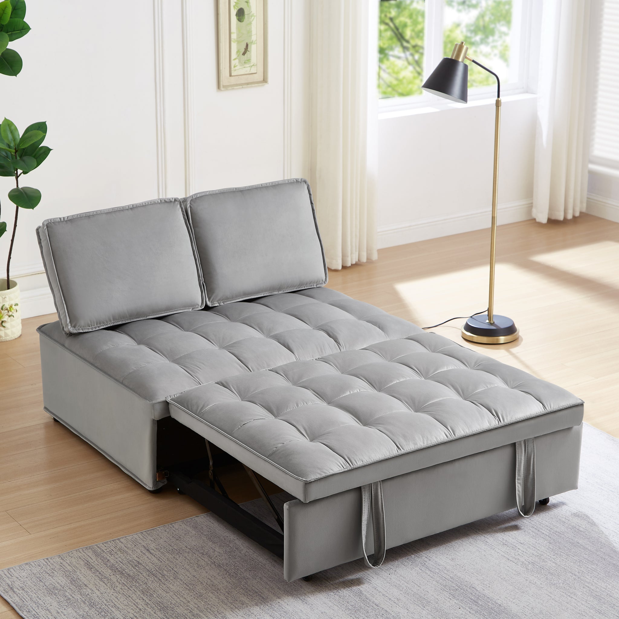 Grey Velvet Loveseat Sofa Bed Grey Velvet Foam Velvet 2 Seat