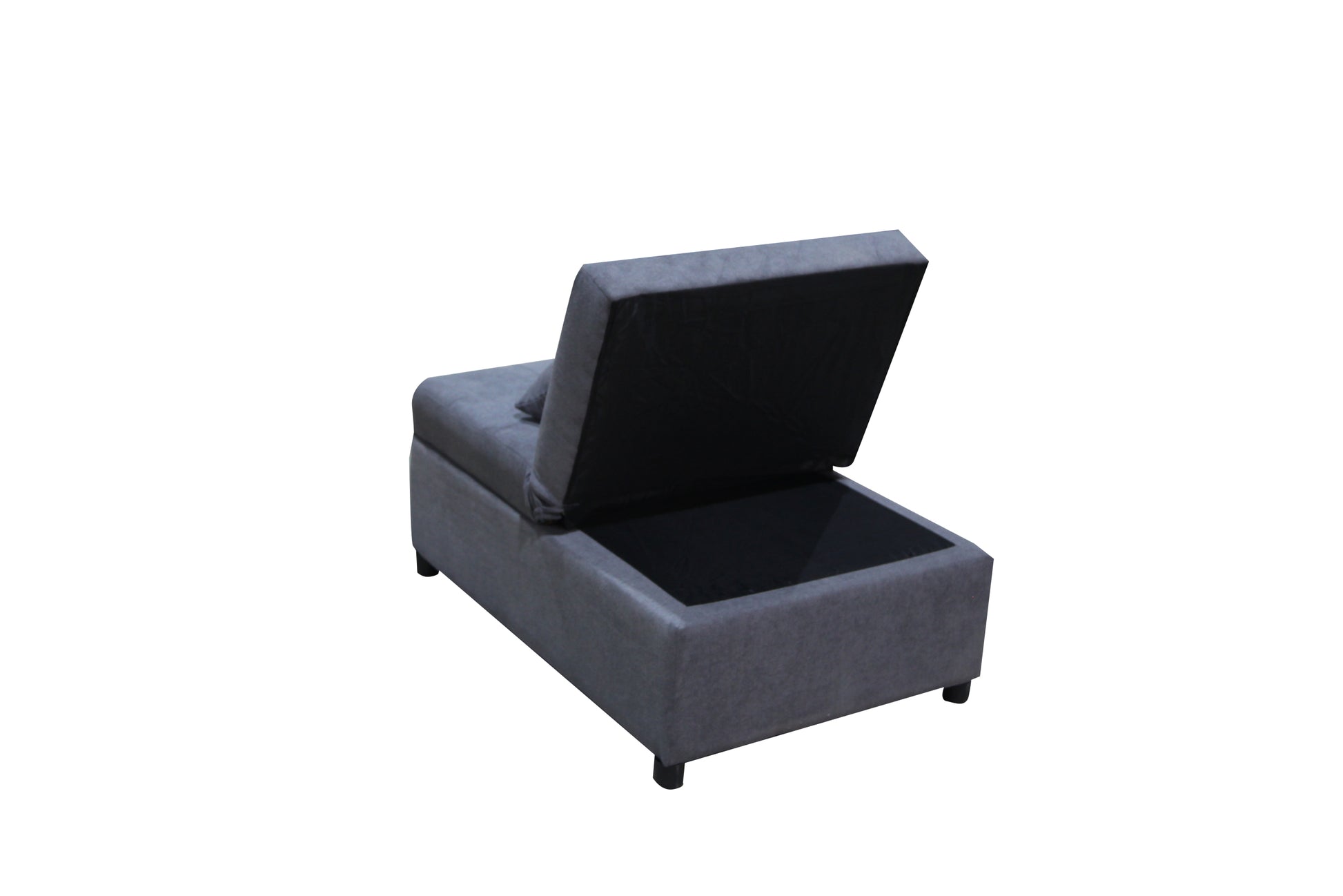 Folding Ottoman Sofa Bed Dark Gray Dark Gray Wood