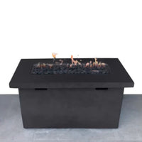25" H X 42" W Fiber Reinforced Concrete Propane Outdoor Fire Pit Table Charcoal Garden & Outdoor Modern Stone Concrete