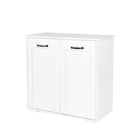 Laundry Cabinet ,With 2 Removable Liner Bags White Particle Board Mdf