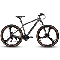 A27301M Mountain Bike 27.5 Inch Wheels, 21 Speed Road Bicycle With Dual Disc Brakes For Men And Women,High Carbon Steel Frame Front Fork Bicycles, Adult Faster Racing Bike Gray Steel