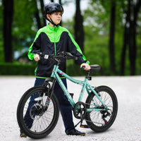 S20101 Ecarpat 20 Inch Kids Bike, Boys Girls Mountain Bike Ages 8 12, 7 Speed Teenager Children Kids' Bicycles, Front Suspension Disc U Brake, 14 Inch Height Steel Frame Green Polyurethane Foam Carbon Steel