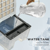 Homcom 32" Mobile Evaporative Air Cooler, 3 In 1 Ice Cooling Fan Water Conditioner Humidifier Unit With Remote, Timer, Oscillating, Led Display, 3.2Gal Water Tank For Home Office, Bedroom, White White Abs