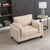 Modern Sofa Couch, 23'' Deep Seat Sectional Sofa For Living Room, Single Sofa, Boucl Couch Sofa, Khaki Chair Khaki Fabric