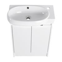 23" Freestanding Bathroom Vanity With Sink, Soft Close Doors Glossy White Bathroom Modern Plywood