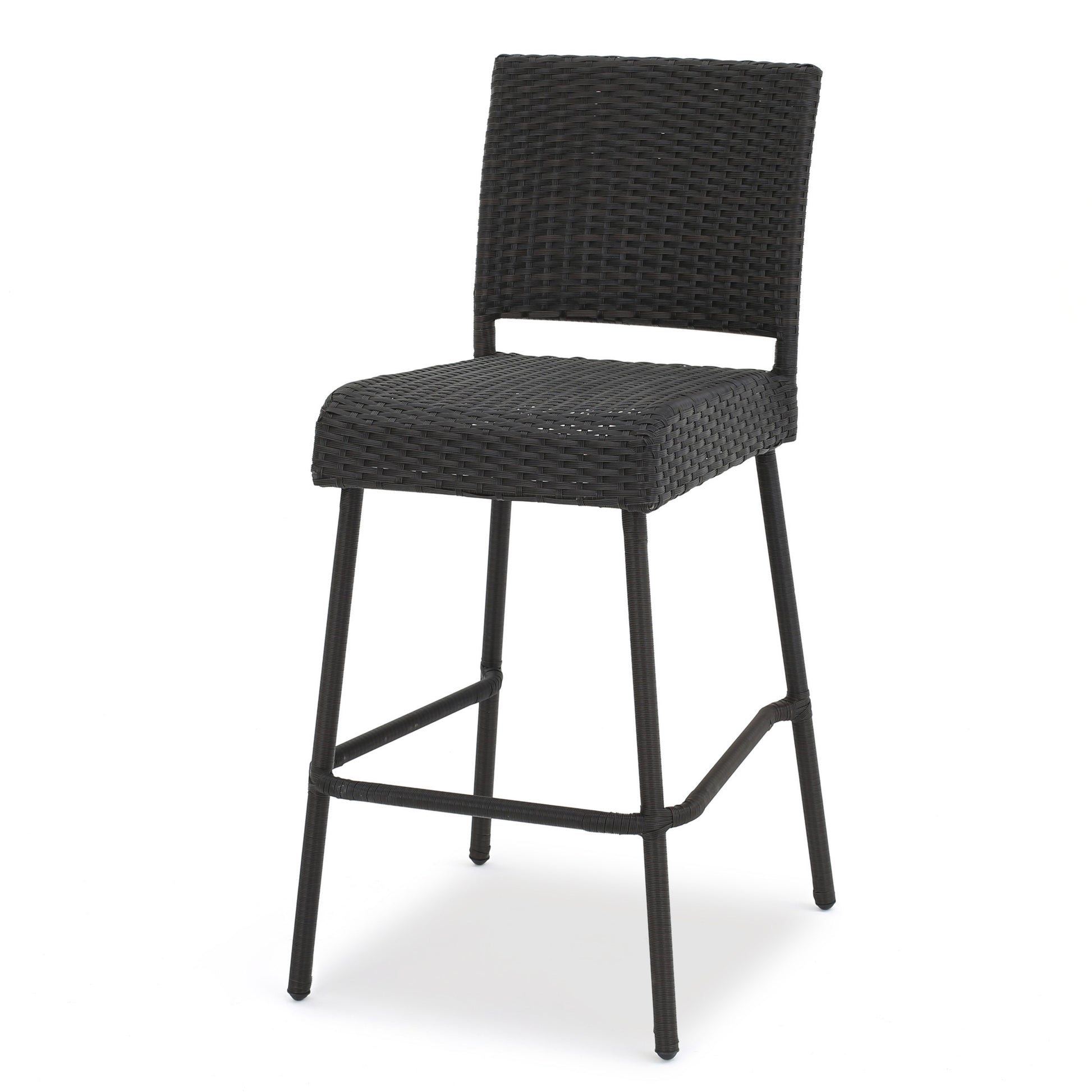 Outdoors Dark Brown Wicker Barstools Set Of 2 Dark Brown Garden & Outdoor Wicker