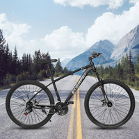 A2757 27 Inch Mountain Bike 21 Speed, Suspension Fork, Aluminum Frame Disc Brake, Mountain Biking For Both Men And Women. Black American Design Aluminium