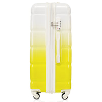 Luggage Set Of 3, 20 Inch With Usb Port, Airline Certified Carry On Luggage With Cup Holder, Abs Pc Hard Shell Luggage With Spinner Wheels, Lemon Yellow, Products In Stock Mid May Yellow Abs Pc