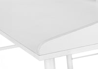 Computer Desk, Home Office, Laptop, Storage Shelves, 48"L, Work, White Laminate, White Metal, Contemporary, Modern White Particle Board