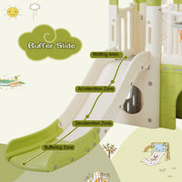 8 1 Toddler Climber And Slide Set,Kids Slide For Toddlers Age 1 , Kids Playground Climber Freestanding Slide Playset With Basketball Hoop, Play Combination For Babies,Indoor& Outdoor Green 150 199 Lbs Cute 1 To 2 Years Hdpe Indoor & Outdoor Use
