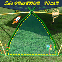 13Ft Geometric Dome Climber Play Center, Kids Climbing Dome Tower With Hammock, Rust & Uv Resistant Steel Supporting 1000 Lbs Yellow Metal
