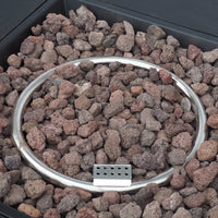 33" Square Iron Fire Pit 50 000 Btu Tank Inside Brown Gold Iron