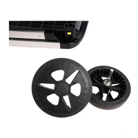 Folding Service Cart With Wheels Double Decker, Shopping, Library, Office Warehouse Moving Carts Black Blue Plastic