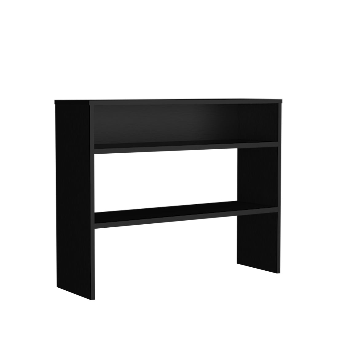 Being 39" Wide 2 Tier Shelf Narrow Console Table, Entryway Table Black Computer Desk Office Modern Freestanding Rectangular Open Storage Computer Tables Rectangular Particle Board