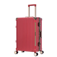 Luggage Sets Expandable Aluminum 20 24 28 Inch Three Model Set, Stylish Suitcase With Aluminum Frame Password Lock, Suitable For Travel Suitcases And Suitcases Red Contemporary Aluminum