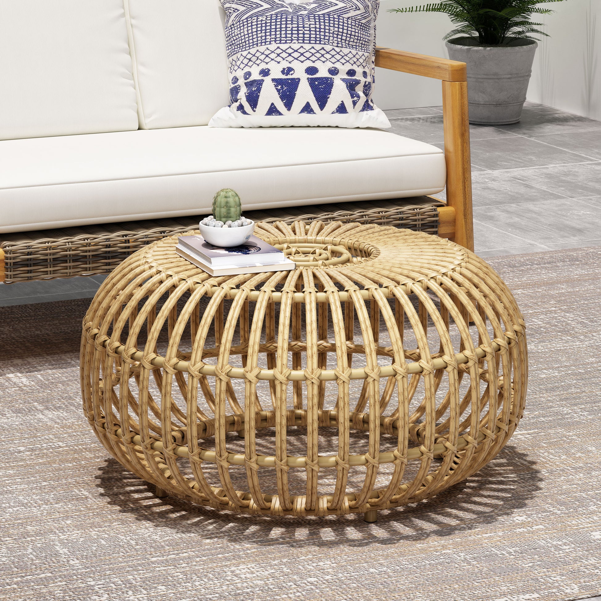 Ottawa Coffee Table Light Brown Wicker