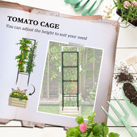 Outsunny Galvanized Raised Garden Bed, 24" X 24" X 11.75" Outdoor Planter Box With Trellis Tomato Cage And Open Bottom For Climbing Vines, Vegetables, Flowers In Backyard, Garden, Patio, Cream White Steel