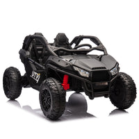 24V Two Seater Kids Ride On Utv W Parents Control,20In Seat Width,400W Super High Power,Four Wheel Suspension,Bluetooth,Mp3,Usb,Led Light,Horn,Rear Storage Space,Speeds 3.73 4.97Mph For Kids Aged 3 . Black 100 149 Lbs Polypropylene