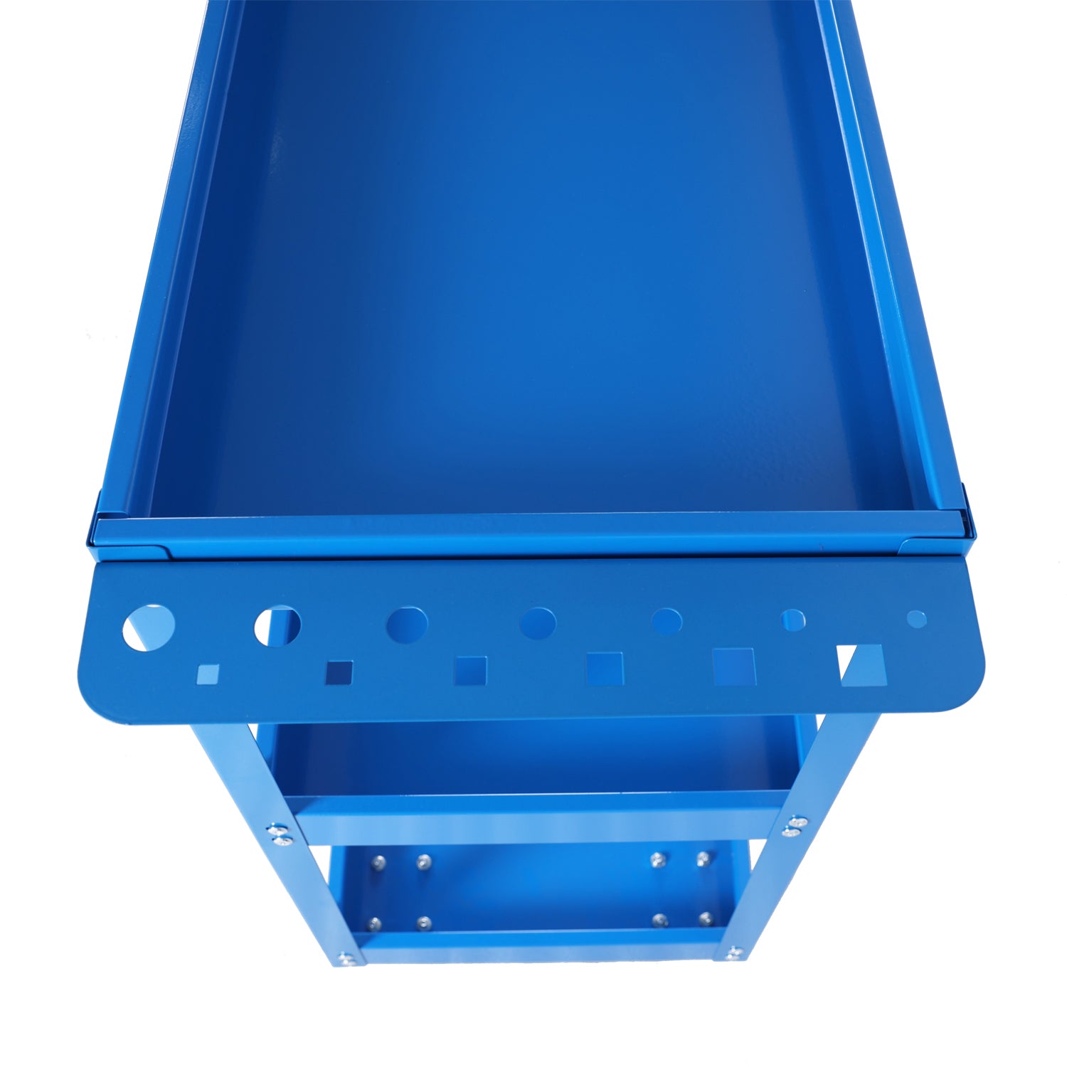 Tool Cart On Wheels, 3 Tier Rolling Mechanic Tool Cart, Heavy Duty Steel Utility Cart W Lockable Wheels, 450 Lbs Capacity Industrial Service Cart For Garage, Warehouse, Workshop Bright Red Blue Abs Steel Q235