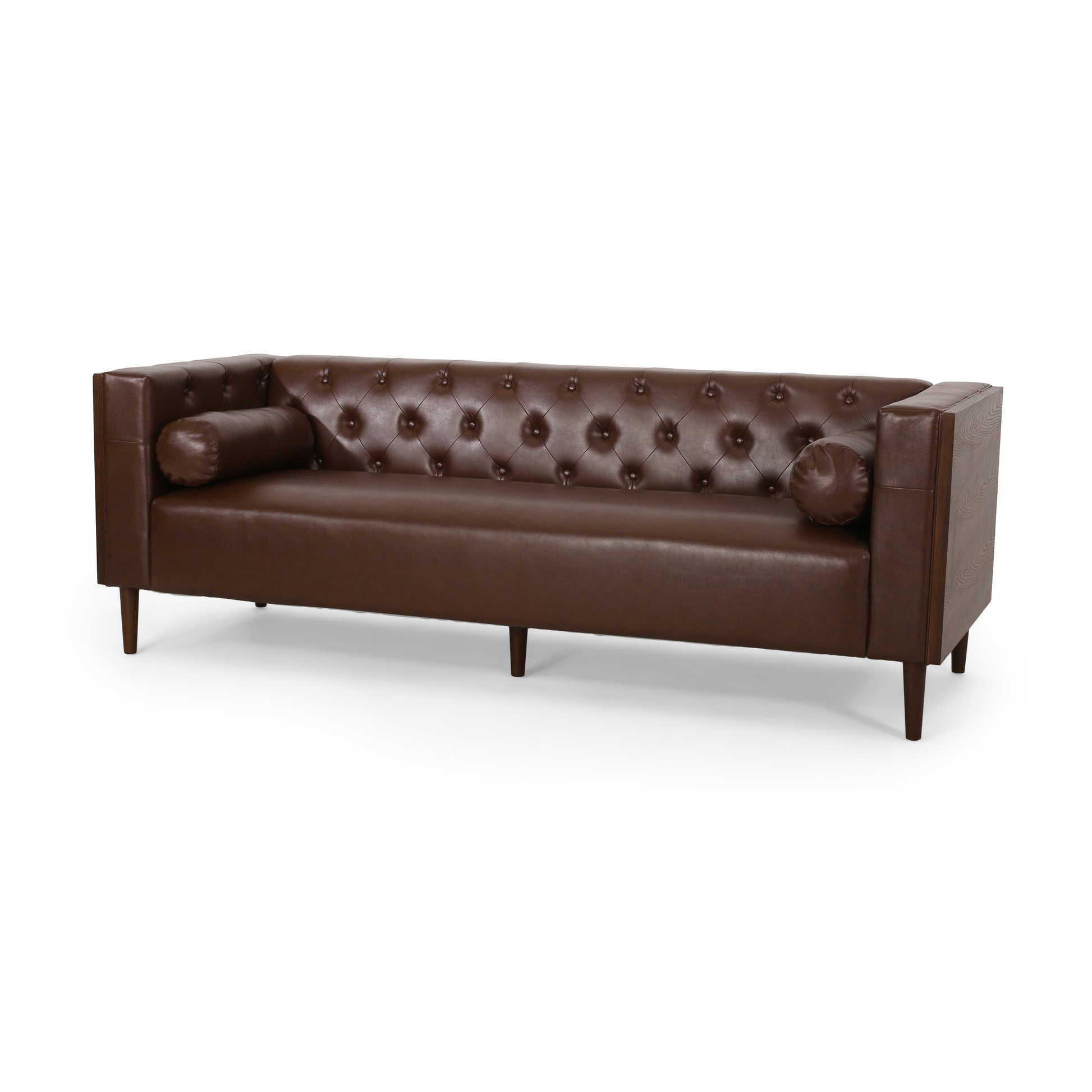 3 Seater Sofa Dark Brown Pu