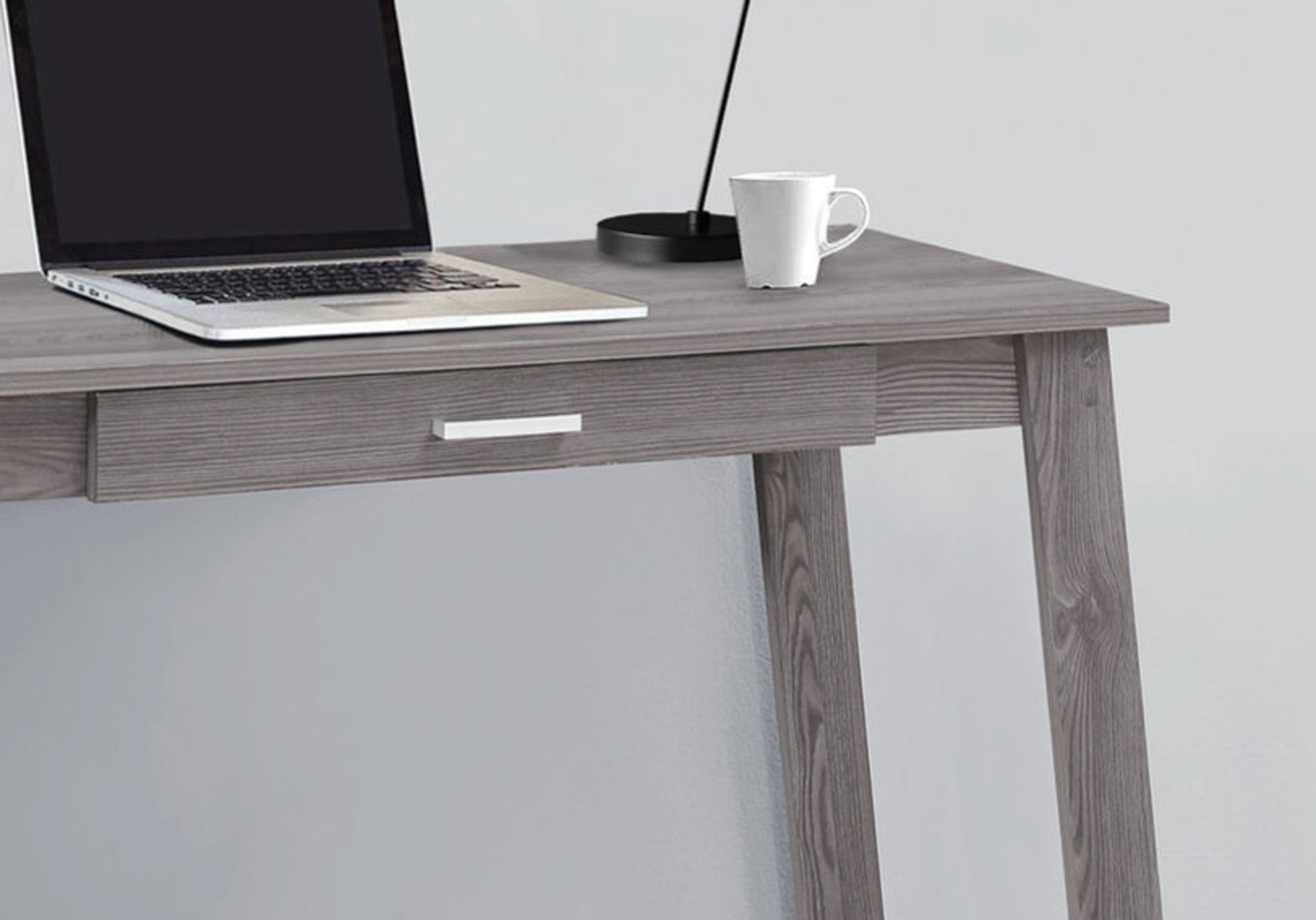 Computer Desk, Home Office, Laptop, Storage Drawers, Work, Grey Laminate, Contemporary, Modern Grey Particle Board