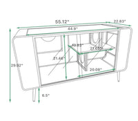 55.12 "Spacious Cat House With Tempered Glass, For Living Room, Hallway, Study And Other Spaces White White Glass Metal