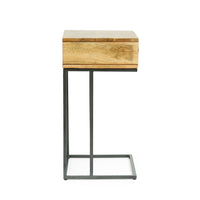 C Table Natural Grey Wood Metal