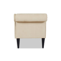 Harrison Tufted Roll Arm Chaise Lounge, Beige Chenille Beige Foam Chenille