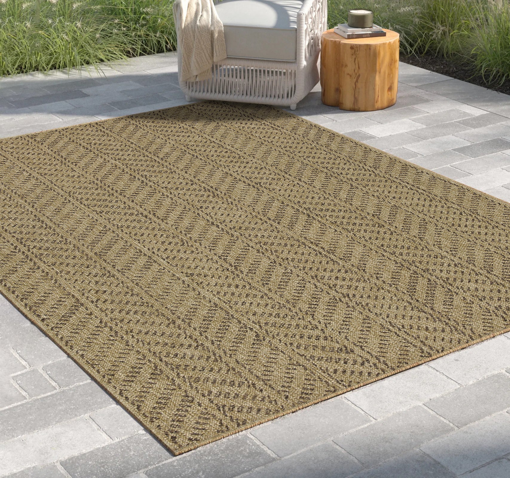 Earth Gc Ntl1013 Jute Mocha 7 Ft. 10 In. X 10 Ft. 3 In. Indoor Outdoor Area Rug Natural & Light Brown Polyester Polypropylene