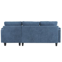 83.4" L Shaped Sofa Sectional Couch Sofa Bed With Two Usb Ports, A Movable Ottoman And A Reversible Chaise Lounge For Living Room, Navy Blue Navy Blue Foam Chenille 5 Seat