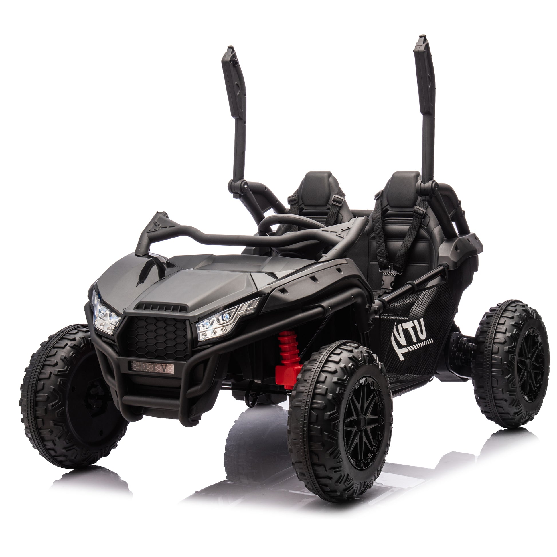 24V Two Seater Kids Ride On Utv W Parents Control,20In Seat Width,400W Super High Power,Four Wheel Suspension,Bluetooth,Mp3,Usb,Led Light,Horn,Rear Storage Space,Speeds 3.73 4.97Mph For Kids Aged 3