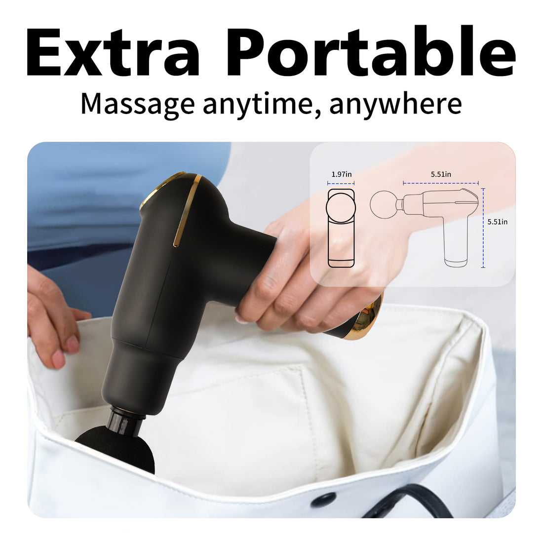 Massage For Home Gym Fascial Muscle Massager With 4 Massage Heads And Carry Bag Gold Abs Pc