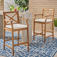 Perla Barstool Brown Acacia Wood