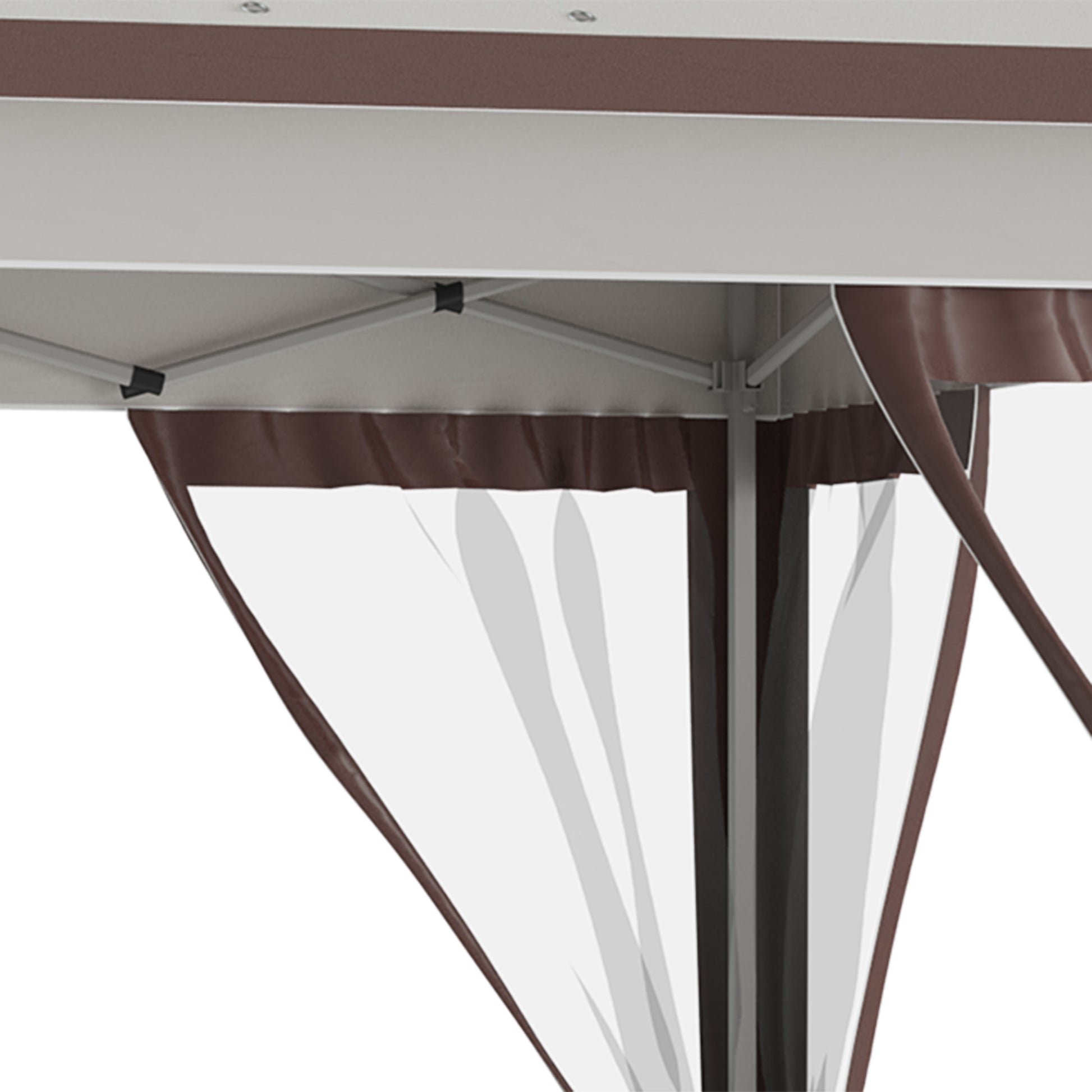Outsunny 12' X 12' Pop Up Canopy Tent With Netting And Carry Bag, Instant Sun Shelter With 137 Sq.Ft Shade, Tents For Parties, Height Adjustable, For Outdoor, Garden, Patio, Beige And Brown Multicolor Steel
