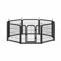 Dog Playpen Outdoor, 8 Panel Dog Fence 24" Pet Pen For Small Dogs Pet Exercise Pen For Puppy Rabbit Small Animals Portable Playpen For Rv Camping Garden Yard, Indoor. Black, 22.2'' W X 23.6'' H. Black Iron