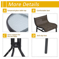 Outsunny 3 Piece Bar Height Outdoor Bistro Set For 2, Round Patio Pub Table 2 Bar Chairs With Comfortable Design & Strong Build, Tan Tan Metal