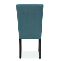 Dining Chair Aqua Blue Wood Fabric