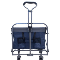 Outdoor Garden Multipurpose Micro Collapsible Beach Trolley Cart Camping Folding Wagon Gray Navy Garden & Outdoor Oxford Fabric Steel