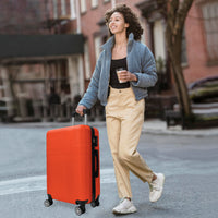 Luggage 4 Piece Set With Spinner Wheels, Hardshell Lightweight Suitcase With Tsa Lock,Checked Luggage,Orange 12 20 24 28In Orange Abs