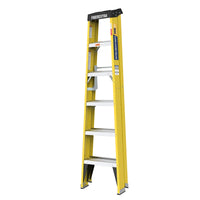 6 Fibreglass Step Ladder Series 300Lbs Yellow Fiberglass