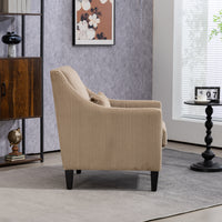 Coolmore Modern Accent Chair,Upholstered Armchair With Scooped Arms For Bedroom,Apartment,Studio,Office,Waiting Room Camel Corduroy Camel Primary Living Space Foam Corduroy