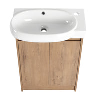 23" Freestanding Bathroom Vanity With Sink, Soft Close Doors Imitative Oak Bathroom Modern Plywood