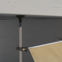 Outsunny Manual Retractable Awning, 118" Non Screw Freestanding Patio Sun Shade Shelter With Support Pole Stand And Uv Resistant Fabric, For Window, Door, Porch, Deck, Beige Beige Aluminum