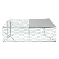 Xpt034 Outdoor Chicken Coop Metal Big Space 13*10*6Ft Silver Grey Metal