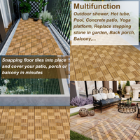 10 Pcs Interlocking Deck Tiles Checker Pattern, 12" X 12" Square Yellow Acacia Hardwood Outdoor Flooring For Patio, Bancony, Pool Side,.. Yellow Acacia Wood